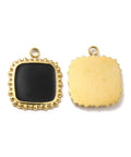 BLACK (SP8889-02) (SP8889-X) 304 Stainless Steel Enamel Pendant, Square, Golden, 15x12.5x2mm (1 PC) (SP8889-X) 304 Stainless Steel Enamel Pendant, Square, Golden, 15x12.5x2mm (1 PC)