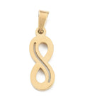 (SP9029-IG) Ion Plating(IP) 304 Stainless Steel Pendants, Infinity, Golden, 19x7x1.5mm (1 PC) (SP9029-IG) Ion Plating(IP) 304 Stainless Steel Pendants, Infinity, Golden, 19x7x1.5mm (1 PC)