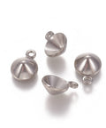 (SP9084-P) 304 Stainless Steel Pendant Rhinestone Settings, Cone, 8x11x4mm  fit for 7mm rhinestone (4 PCS) (SP9084-P) 304 Stainless Steel Pendant Rhinestone Settings, Cone, 8x11x4mm  fit for 7mm rhinestone (4 PCS)