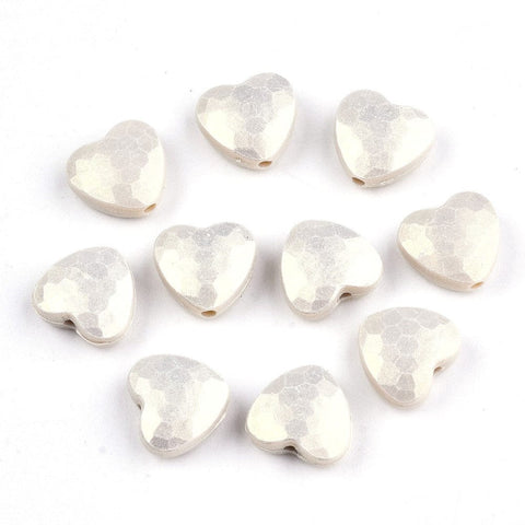 PALE GOLDENROD Spray Painted Acrylic Rubberized Style, Faceted, Hearts, 10.5x11.5x5mm Spray Painted Acrylic Rubberized Style, Faceted, Hearts, 10.5x11.5x5mm