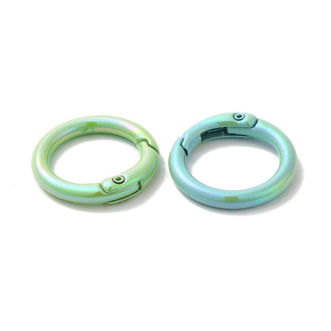 Spray Painted Alloy Spring Gate Rings, Mixed Colors, 25mm Spray Painted Alloy Spring Gate Rings, Mixed Colors, 25mm