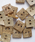 Square Carved 2-Hole Coconut Button – BurlyWood, 12mm Square Carved 2-Hole Coconut Button – BurlyWood, 12mm