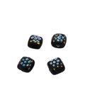 BLACK / BLUE Square Glass Hand Painted Style Beads Square Glass Hand Painted Style Beads