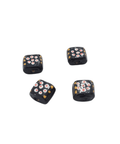 BLACK / WHITE / RED Square Glass Hand Painted Style Beads Square Glass Hand Painted Style Beads