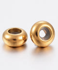 ION GD.PL. (SS8999-IG) (SS8999-X) Stainless Steel Beads, with Plastic, Slider Beads, Rondelle, 6mm (4 PCS) (SS8999-X) Stainless Steel Beads, with Plastic, Slider Beads, Rondelle, 6mm (4 PCS)