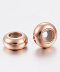 ION ROSE GD.PL. (SS8999-IRG) (SS8999-X) Stainless Steel Beads, with Plastic, Slider Beads, Rondelle, 6mm (4 PCS) (SS8999-X) Stainless Steel Beads, with Plastic, Slider Beads, Rondelle, 6mm (4 PCS)