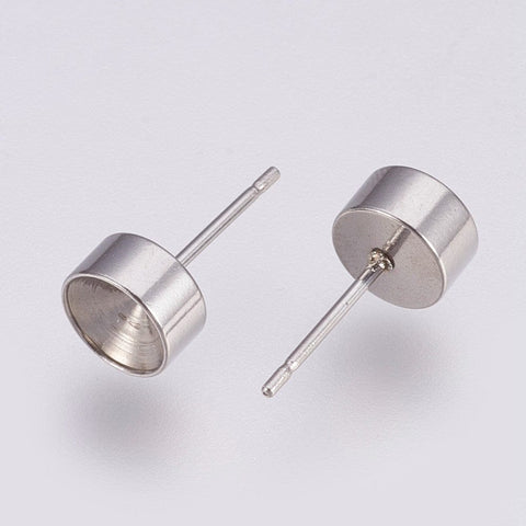 STAINLESS STEEL 304 Stainless Steel 6mm Stud Earring Settings – Flat Pad 304 Stainless Steel 6mm Stud Earring Settings – Flat Pad | Balzar Crafts Cyprus