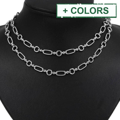 Stainless Steel Chain 1:1 Oval Link 12x6x1.5mm and Round Link 7x1.5mm Stainless Steel Chain 1:1 Oval Link 12x6x1.5mm and Round Link 7x1.5mm