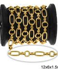 GOLDEN Stainless Steel Chain 1:1 Oval Link 12x6x1.5mm and Round Link 7x1.5mm Stainless Steel Chain 1:1 Oval Link 12x6x1.5mm and Round Link 7x1.5mm