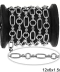 STAINLESS STEEL Stainless Steel Chain 1:1 Oval Link 12x6x1.5mm and Round Link 7x1.5mm Stainless Steel Chain 1:1 Oval Link 12x6x1.5mm and Round Link 7x1.5mm