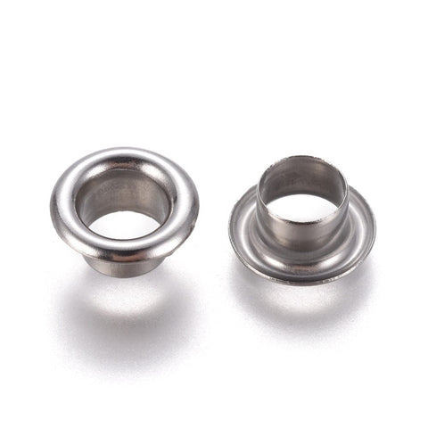 Stainless Steel Eyelet Core, Grommet for Large Hole Beads, Flat Round 9x4mm Stainless Steel Eyelet Core, Grommet for Large Hole Beads, Flat Round 9x4mm