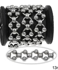 Stainless Steel Link Chain Ring with Round Beads 13mm Stainless Steel Link Chain Ring with Round Beads 13mm