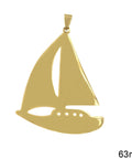 Stainless Steel New Years Lucky Charm Ship, 63mm Stainless Steel New Years Lucky Charm Ship, 63mm