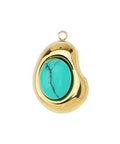 Stainless Steel Organic Pendant Ø1.8mm – 13x20mm Charm - 24kt Gold plated Stainless Steel Organic Pendant Ø1.8mm – 13x20mm Jewelry Charm