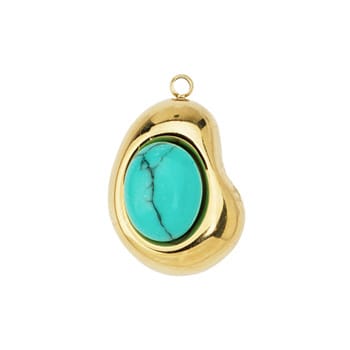 Stainless Steel Organic Pendant Ø1.8mm – 13x20mm Charm - 24kt Gold plated Stainless Steel Organic Pendant Ø1.8mm – 13x20mm Jewelry Charm