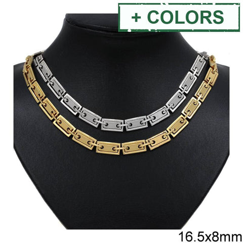 Stainless Steel Rectangular Link Chain with Frame 16.5x8mm and Oval Link 10.5x5.5x1.4mm Stainless Steel Rectangular Link Chain with Frame 16.5x8mm and Oval Link 10.5x5.5x1.4mm