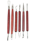 Stainless Steel Sculpture Clay Tool Set, Pottery Carving Tools Stainless Steel Clay Sculpture Tool Set with Wood Handle, 6pcs Pottery Carving Tools