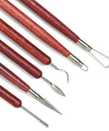 Stainless Steel Sculpture Clay Tool Set, Pottery Carving Tools Stainless Steel Clay Sculpture Tool Set with Wood Handle, 6pcs Pottery Carving Tools