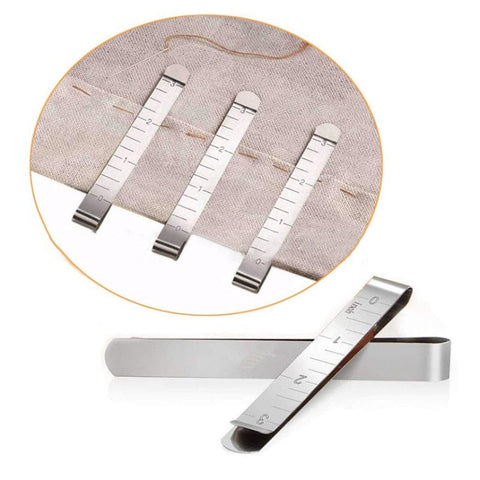 Stainless Steel Sewing Clip Cloth Ruler, Hemming Clips, Hem Maker Ruler Stainless Steel Sewing Clip Cloth Ruler, Hemming Clips, Hem Maker Ruler