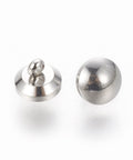 Stainless Steel Shank Buttons, Half Round, Stainless Steel Color, 6x5.5mm, Stainless Steel Shank Buttons, Half Round, Stainless Steel Color, 6x5.5mm,