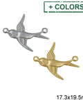 Stainless Steel Spacer Stamped Swallow 17.3x19.5mm Stainless Steel Spacer Stamped Swallow 17.3x19.5mm