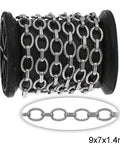 STAINLESS STEEL COLOR Stainless Steel Twisted Oval Link Chain 9x7x1.4mm with Oval Link Stainless Steel Twisted Oval Link Chain 9x7x1.4mm with Oval Link