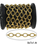 Stainless Steel Twisted Oval Link Chain 9x7x1.4mm with Oval Link Gold Stainless Steel Twisted Oval Link Chain 9x7x1.4mm with Oval Link Gold