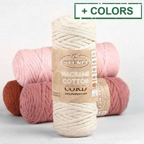 Stenli Macrame Cotton – Soft 100% Cotton Cord for Macramé, Knitting & Crafts Stenli Macrame Cotton – Soft 100% Cotton Cord for Macramé, Knitting & Crafts