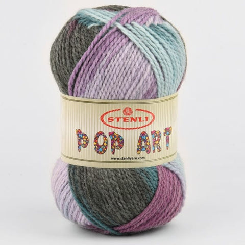 1082 Stenli Pop Art Yarn – Colourful Yarn for Knitting & Crochet, Worsted/Medium Weight Yarn Pop Art Yarn for Knitting & Crochet | BalzarCrafts Cyprus
