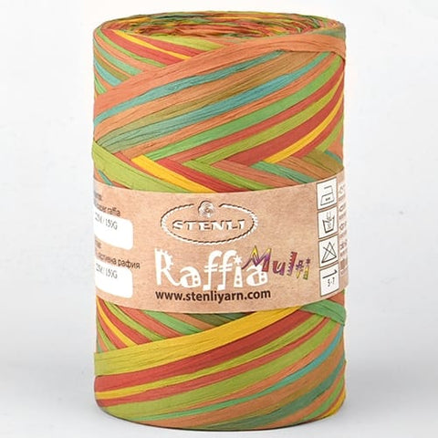 07 Stenli Raffia Multi – Multicolor Paper Yarn for Crochet, Knitting & Crafts Stenli Raffia Multi – Multicolor Paper Yarn for Crochet, Knitting & Crafts