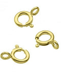 3 Micron Gold Plated Sterling Silver 7mm Spring Ring Clasps Sterling Silver 7mm Spring Ring Clasps