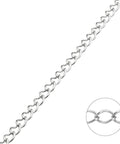 Sterling Silver 925 3.2mm Rombo Chain | 0.6mm Wire | Sleek & Durable Sterling Silver 925 3.2mm Rombo Chain | 0.6mm Wire | Sleek & Durable