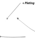 Sterling Silver 925 Bead Pins 5cm long, Head 1.5mm Wire 0.3mm Sterling Silver 925 Bead Pins 5cm long, Head 1.5mm Wire 0.3mm
