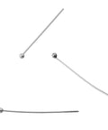 Rhodium Plated Sterling Silver 925 Bead Pins 5cm long, Head 1.5mm Wire 0.3mm Sterling Silver 925 Bead Pins 5cm long, Head 1.5mm Wire 0.3mm