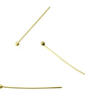 3 Micron Gold Plated Sterling Silver 925 Bead Pins 5cm long, Head 1.5mm Wire 0.3mm Sterling Silver 925 Bead Pins 5cm long, Head 1.5mm Wire 0.3mm