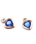 SILVER 925 WITH 1 MICRON ROSE GOLD PLATING Sterling Silver 925, Blue Crystal Heart Pendants Sterling silver blue crystal heart pendants nickel free, anti-tarnish protection.