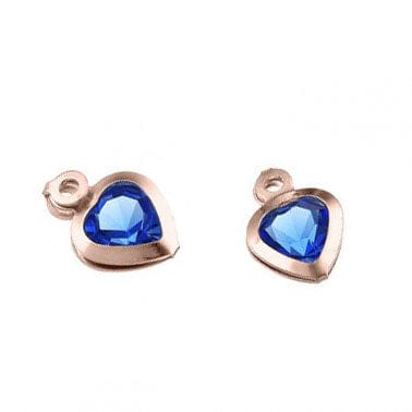 SILVER 925 WITH 1 MICRON ROSE GOLD PLATING Sterling Silver 925, Blue Crystal Heart Pendants Sterling silver blue crystal heart pendants nickel free, anti-tarnish protection.