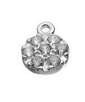 Sterling Silver 925 Rhodium Plated 7,5mm with Zirconium pendant charm Sterling Silver 925 Rhodium Plated 7,5mm with Zirconium pendant charm