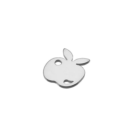 Sterling Silver 925 Sterling Silver 925 Rhodium Plated – 10mm Apple Charm link / connector
