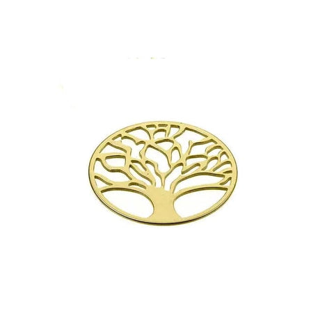 Sterling Silver 925 Tree of Life 20mm Pendant Charm 3 Micron Gold Plated Sterling Silver 925 Tree of Life 20mm Pendant Charm 3 Micron Gold Plated