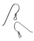 SILVER 925 / BLACK RHODIUM Sterling Silver Spiral Earring Hooks Sterling Silver Spiral Earring Hooks
