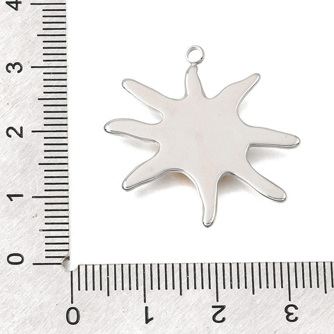 Stainless Steel Sun Pendant | Two-Tone Gold & Silver 28mm