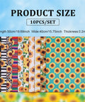 Sunflower Print Polycotton Fabric for Patchwork, Mixed Color, 50x40cm, 10pcs/set Sunflower Print Polycotton Fabric for Patchwork, Mixed Color, 50x40cm, 10pcs/set