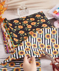 Sunflower Print Polycotton Fabric for Patchwork, Mixed Color, 50x40cm, 10pcs/set Sunflower Print Polycotton Fabric for Patchwork, Mixed Color, 50x40cm, 10pcs/set