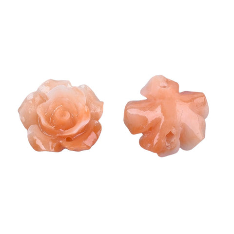 SANDY BROWN (CF7493-07) Synthetic Coral Beads, Dyed, Flower, Rosy Brown 12x7mm Synthetic Coral Beads, Dyed, Flower, Rosy Brown 12x7mm