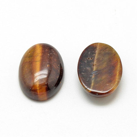NATURAL TIGER EYE Synthetic & Natural Cabochons Flatbacks, Oval, Light 14mm Synthetic & Natural Cabochons Flatbacks, Oval, Light 14mm