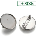 Tarnish Resistant 304 Stainless Steel Brooch Findings, Flat Round, Stainless Steel Color Tarnish Resistant 304 Stainless Steel Brooch Findings, Flat Round, Stainless Steel Color