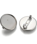 Tarnish Resistant 304 Stainless Steel Brooch Findings, Flat Round, Stainless Steel Color Tarnish Resistant 304 Stainless Steel Brooch Findings, Flat Round, Stainless Steel Color