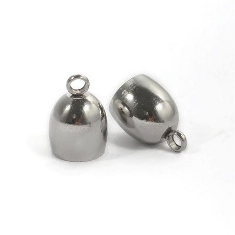 Tarnish Resistant 304 Stainless Steel Cord Ends, End Caps, 14x10mm, Hole: 8mm Tarnish Resistant 304 Stainless Steel Cord Ends, End Caps, 14x10mm, Hole: 8mm