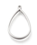 TEARDROP 20x32mm Tarnish Resistant 304 Stainless Steel Open Back Bezel Pendants, For DIY UV Resin, Epoxy Resin, Tarnish Resistant 304 Stainless Steel Open Back Bezel Pendants, For DIY UV Resin, Epoxy Resin,